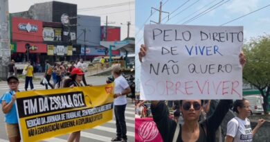 Manifestantes protestam em Manaus contra a escala 6×1